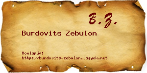 Burdovits Zebulon névjegykártya